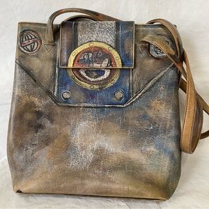 Jane Yoo Wearable Art Leather Shoulder Bag